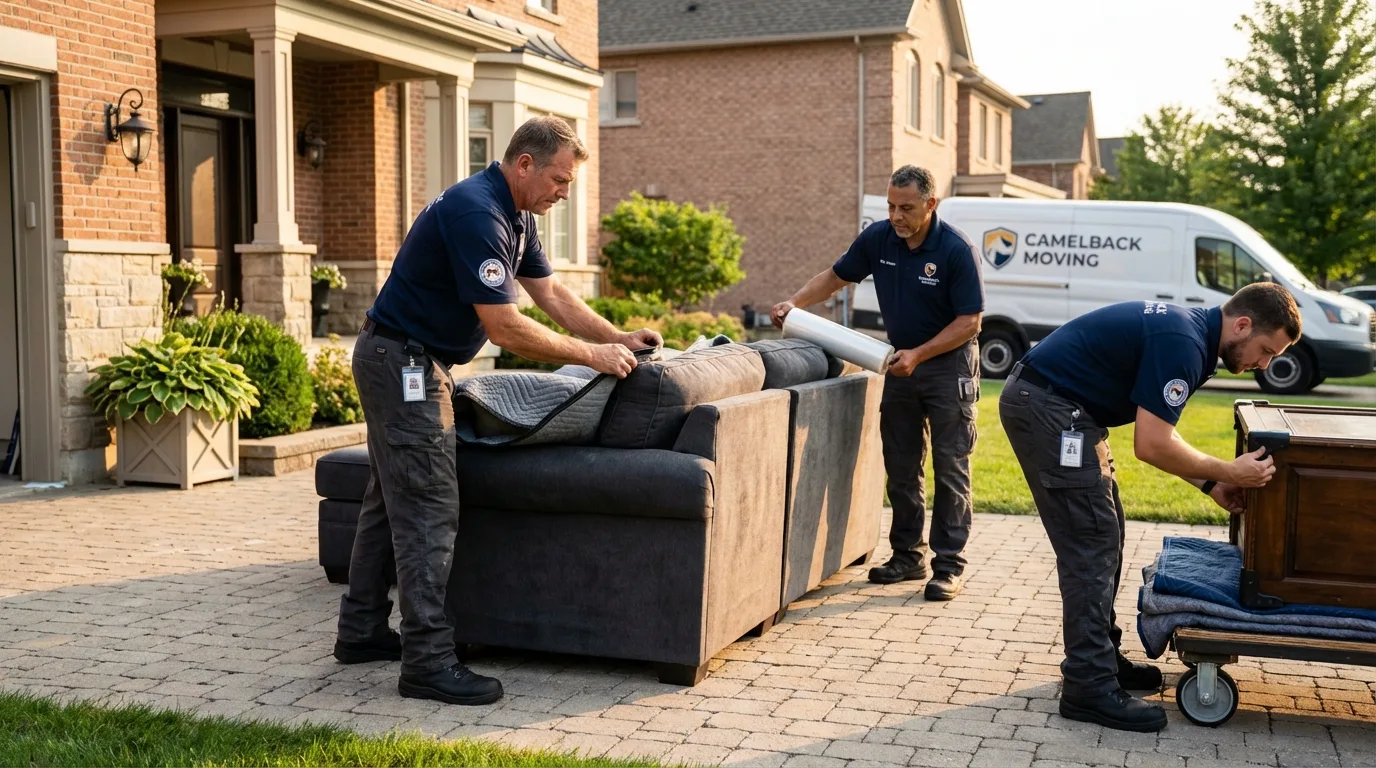 Large estate moving crew wrapping furniture in Fort Plain, NY